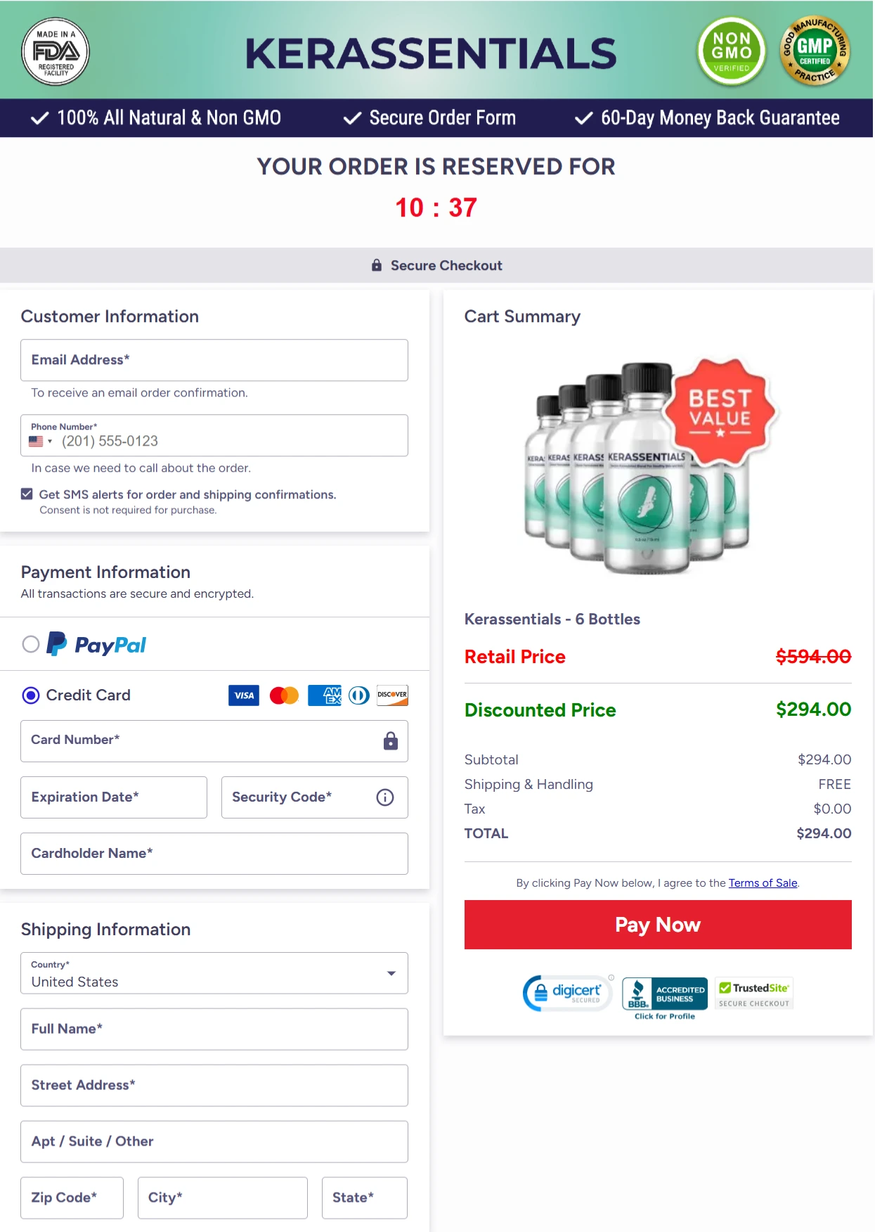 kerassentials checkout